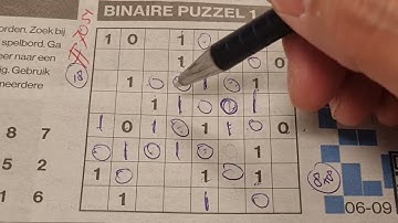Wednesday. Bonus Extra edition (#7051) Binary01 Sudoku puzzle. 09-06-2023 Extra part 3 of 4