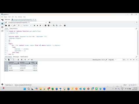 Part 56 - PostgreSQL - PL pgSQL - Function using For Loop By Ramesh Babu Bollu