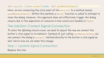 Resolving the Issue with QDialog.done() Not Closing Your QDialog in PyQt5