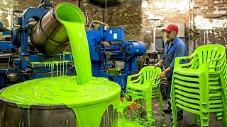 Unbelievable Recycling Process of Polythene Bags Without Any Safety Equipment | Plastic Chair Making