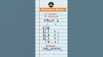 How to Find Decimal to Binary Number-15 #decimaltobinary  - CodeCompiler19 #numberconversion