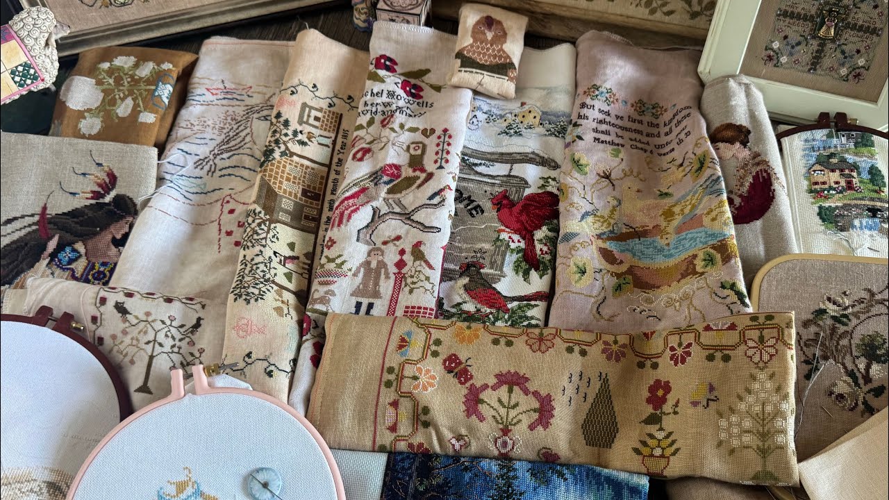 Все мои начатые вышивальные процессы. Вышивка крестиком