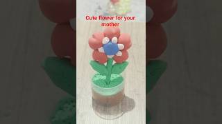 DIY Clay Flower for Mother 🌸 | Goodness Day Gift Idea | Tiny Artova #flowercraft #shorts