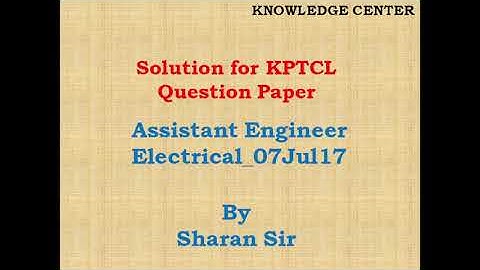 Video -06!! Preparation for KPTCL!!  !! Assistant Engineer Paper 2017 batch!! By Sharan Sir!!