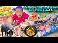 45 kg pork cutting in nepali local market  pork recipe  pork curry mukbang  pork cooking on fire