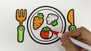 Healthy Vegetables Coloring #coloring #colors #coloringpages #art #broccoli #tomato  #carrot
