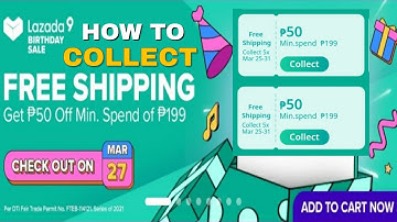 LAZADA FREE SHIPPING | How to Get FREE SHIPPING VOUCHER for LAZADA Birthday Sale!!