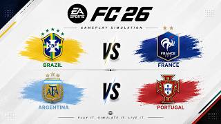Argentina vs Portugal & Brazil vs France | EA SPORTS FC 26 Gameplay & World Cup Simulation screenshot 2