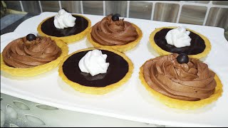 تارتولات بالكراميل و الشوكولاته الفخمة  مع طريقة عمل القاناش بذوق رهيب  Tartes aux chocolats