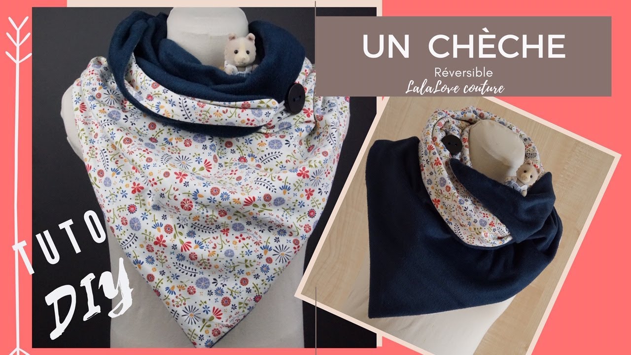 DIY un Chèche, un foulard tendance réversible , Scarf shawl how to sew XL  scarf, (HD) Eng Subtitle - YouTube