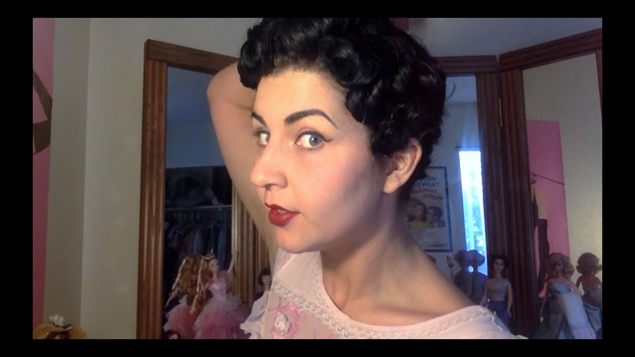 1950s Wet Pin Curl Set With Naturally Curly Hair Youtube