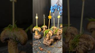 Crunch Mushroom & Seared Beef Canapé In 20 Seconds Easy Party Appetizer