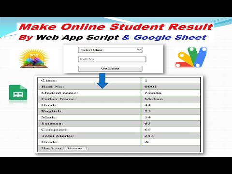 How to Make Online Student Result by Google Sheet and web app Script