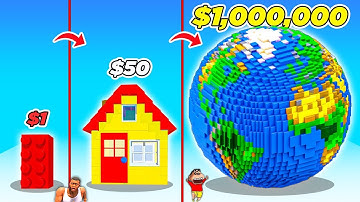 $1 vs. $1,000,000 LEGOS in Construction Set with CHOP and SHINCHAN | AMAAN-T