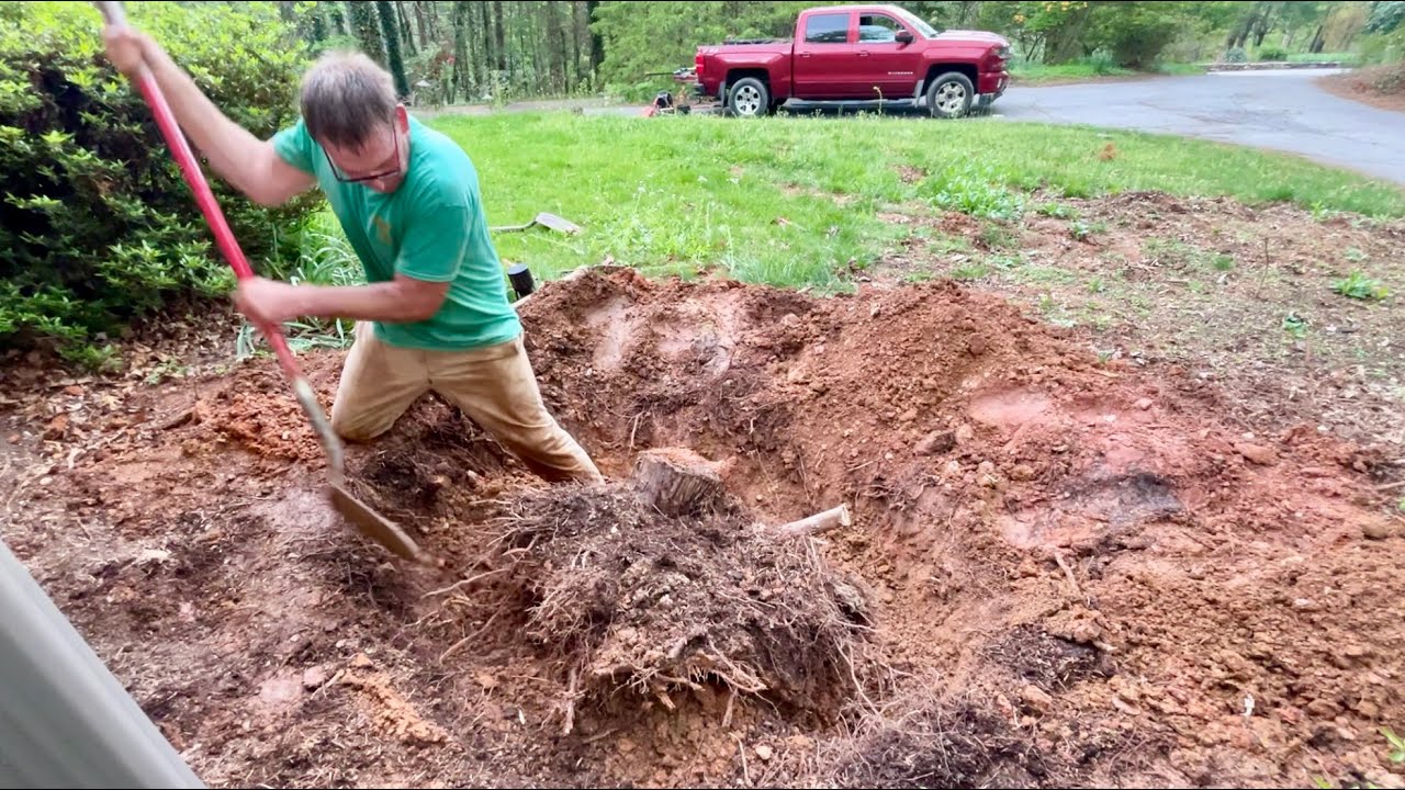 DIGGING OUT A MONSTER! IS MOWING IN THE MOUNTIANS HARDER THEN THE ...