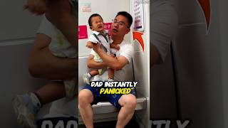 Adorable baby makes dad panic during subway ride! 😅❤️