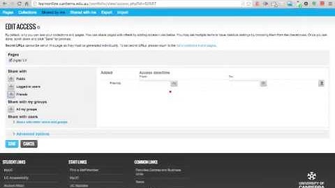 Sharing pages in Mahara 1.8