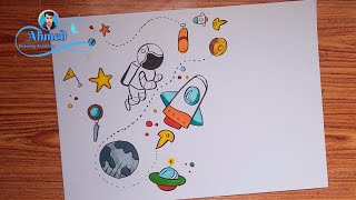 رسم رائد فضاء || 4 || Astronaut drawing || Astronot çizimi || Dessin d'astronaute