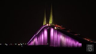 Sunshine Skyway Bridge debuts colorful new LED lights