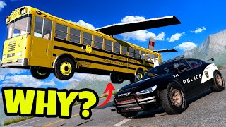 We Used the WEIRDEST Cars for EPIC Police Chases in BeamNG Drive Mods!