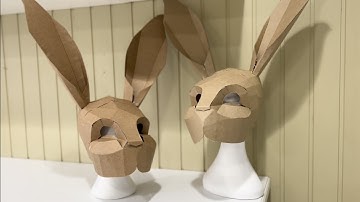 How to make Cardboard Bunny Rabbit mask costume