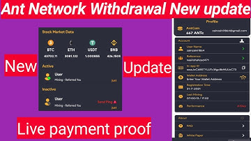 Ant Network Withdrawal NEW Update / Watching The vedios / live payment proof.