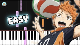 Haikyuu Season 2 OP 2 - FLY HIGH - EASY Piano Tutorial & Sheet Music