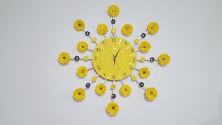 كيفية صنع ساعة حائط من الكرتون والورق   How to make a wall clock