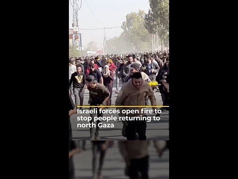 Israeli forces open fire to stop people returning to north gaza | aj #shorts