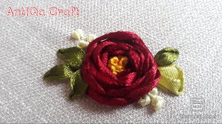 Spider Web Rose Ribbon Embroidery | Sulam Pita Bunga Mawar | Tutorial