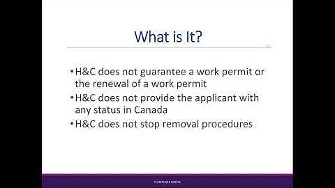 HUMANITARIAN AND COMPASSIONATE CONSIDERATIONS H&C