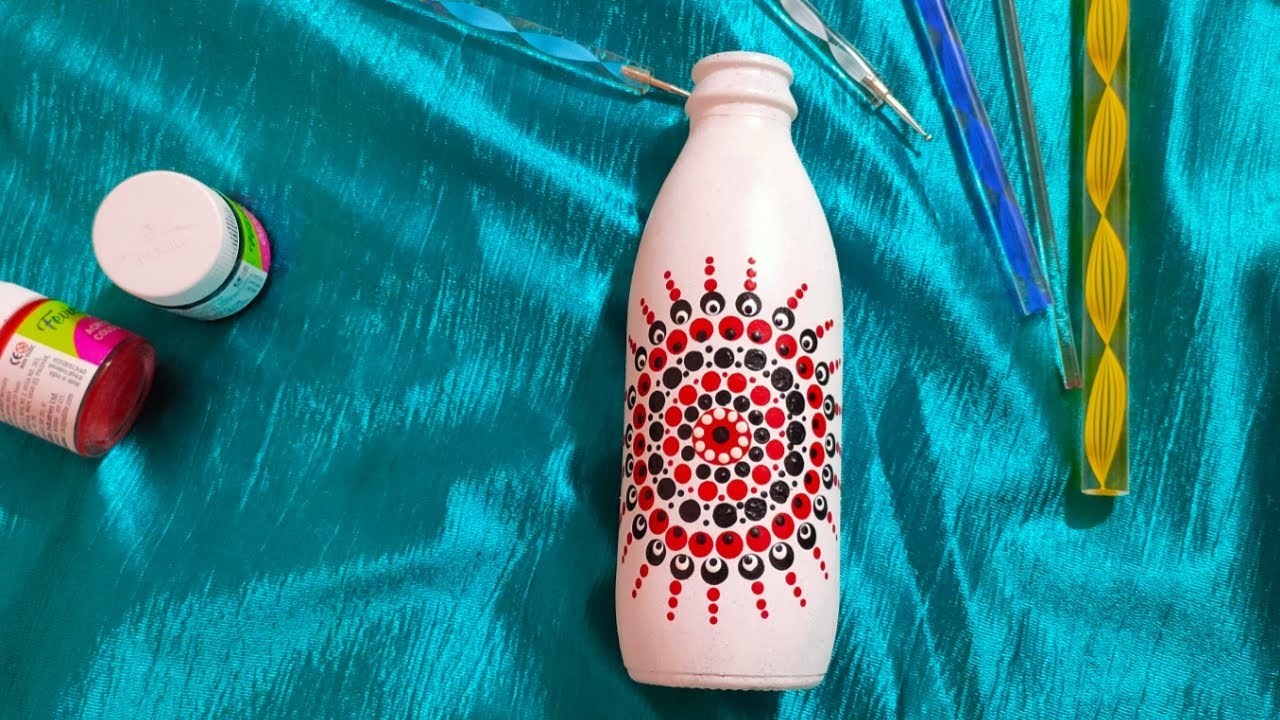 Mandala art on glass bottle glass Bottle art YouTube