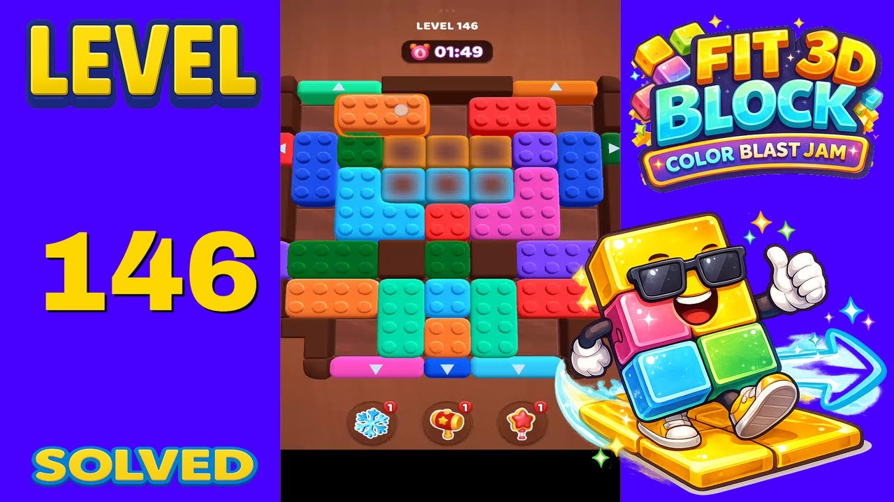 Fit Block 3D – Level 146 | Walkthrough Fast & Clean Solution