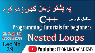 29) Nested Loops in C++ With Programs for baginners in pashto|| IT ONLINE ACADEMY