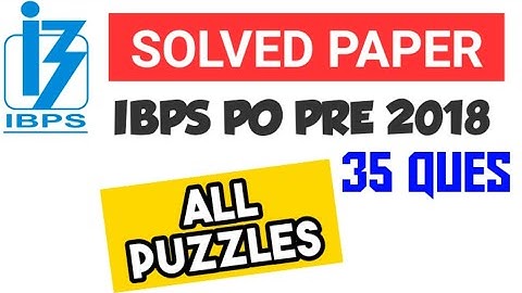 IBPS PO PRE 2018 Memory Based SOLVED PAPER #MEMORY_BASED_PAPER