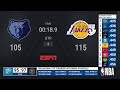 Grizzlies @ Lakers | NBA on ESPN Live Scoreboard