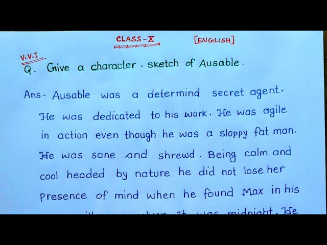character sketch of Ausable class 10@MadhviAcademy20 - YouTube