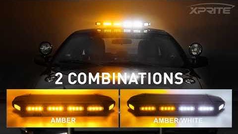 Xprite 27inch Amber Emergency Warning Security Strobe Light Bar Low Profile Roof Top lightbar for Pl