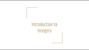 Pre-Algebra - 3.1 Introduction to Integers