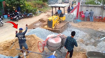 Good Job!!! A New Project Operator Skills Dozer Clearing Gravel & Forest By Dozer D21P Pushing Sand