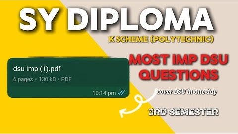 MOST IMP DSU QUESTION✨||POLYTECHNIC (DIPLOMA)K SCHEME #diploma #polytechnic #dtm
