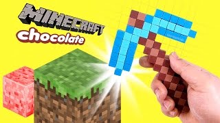 How to Make Minecraft Deluxe Diamond Pickaxe Chocolate l Satisfying Video