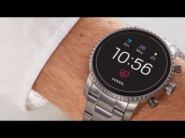 【本体新品】FOSSIL Q EXPLORIST HR4 シルバー 心拍機能付き Fossil Men's Gen 4 Explorist HR Stainless Steel Touchscreen