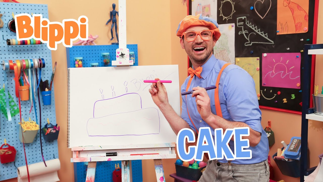 How To Draw A Cake・Blippi! Fun To Draw | Kids Art - YouTube