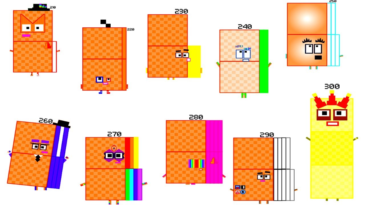 Numberblocks Band Retro 210 To 300 Each Sound Youtube