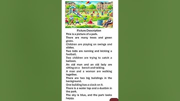 Picture Description of a Park #picturedescription #englishwriting #shorts #kids #shortfeed