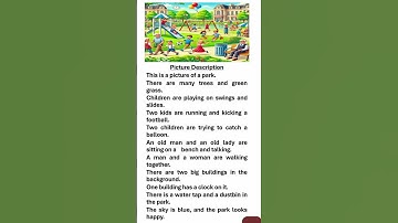 Picture Description of a Park #picturedescription #englishwriting #shorts #kids #shortfeed