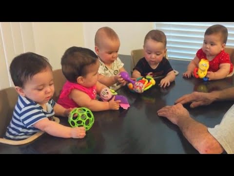 How This Dad Feeds Quintuplets at the Same Time