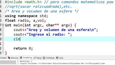 V8 Area y volumen de una esfera