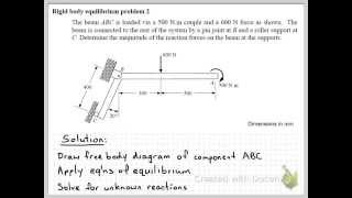 Rigid body equilibrium example problem